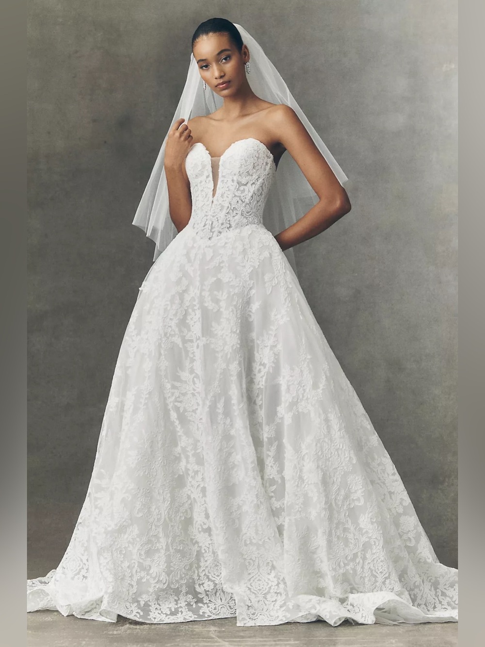 Pronovias x Anthropologie Weddings Kareny Basque-Waist Wedding Gown